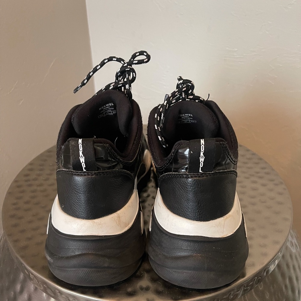 Exclusive Money Mesh And Croc Sneaker In Black